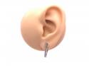 Silver CZ Triangular Huggy Click Hoop Earrings