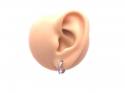 Silver CZ Round Click Huggy Hoop Earrings