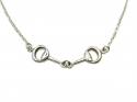 Silver Double Snaffle Pendant & Chain