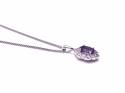 Silver Amethyst and CZ Cluster Necklet