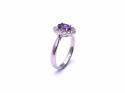Silver Amethyst and CZ Cluster Ring