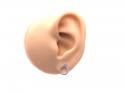 Silver CZ Circle Stud Earrings
