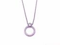 Silver CZ Circle Pendant and Chain