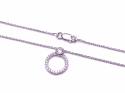 Silver CZ Circle Pendant and Chain