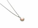Silver Pink Mother of Pearl Pendant & Chain