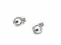 Silver Ruby & CZ Circle Stud Earrings