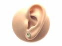 Silver Oval Peridot Stud Earrings