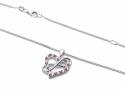 Silver Ruby & CZ Infinity Heart Pendant & Chain