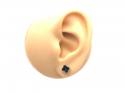 Silver Black Onyx Clover Stud Earrings