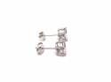 Silver CZ Solitaire Stud Earrings 6mm