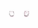 Silver CZ Solitaire Stud Earrings 7mm