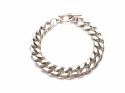 Silver Flat Curb Bracelet 8 Inches.