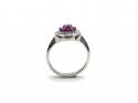 Silver Ruby & Diamond Cluster Ring
