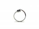 Silver Black & CZ Crossover Clover Ring