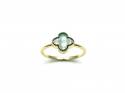 Silver Gold Plated Green Clover Ring