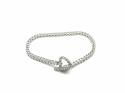 Silver CZ Heart T-Bar Tennis Bracelet