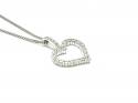 Silver CZ Open Heart Pendant & Chain