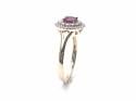 9ct Yellow Gold Ruby & Diamond Cluster Ring 0.33ct