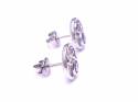 Silver Amethyst and CZ Round Earrings 10mm