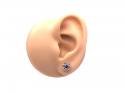 Silver & Tanzanite Flower Stud Earrings 7mm