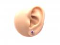 Silver Pear Shaped Ruby & CZ Cluster Stud Earrings