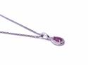 Silver Pear Shaped Ruby & CZ Necklace