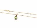 9ct Yellow Gold Peridot Solitaire Necklet