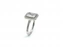 Silver CZ Rectangular Halo Cluster Ring