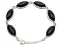 Silver Whitby Jet Marquise Bracelet