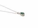 9ct Emerald & Diamond Pendant & Chain