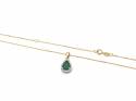 9ct White Gold Emerald & Diamond Pendant & Chain