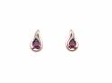 9ct Rose Gold Rhodolite Garnet & Diamond Earrings