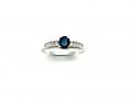 9ct Sapphire & Diamond Solitaire Ring