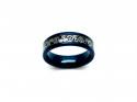 Tungsten Carbide & Blue IP Plating Cogs Inlay Ring