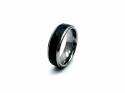 Tungsten Carbide Hammered Black IP Plating Ring