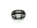 Tungsten Carbide Wood & Abalone Shell Inlay Ring