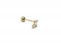 9ct Yellow Gold CZ Cartilage Lotus Stud Earring
