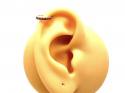 9ct Yellow Gold CZ Single Cartilage Huggie Earring