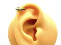 9ct Yellow Gold CZ Cartilage Single Huggie Earring