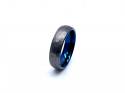 Tungsten Carbide Hammered Blue IP Plating Ring
