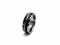 Tungsten Carbide Wood & Abalone Shell Inlay Ring