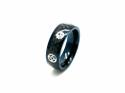 Stainless Steel Blue IP & Black Carbon Cogs Ring