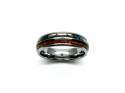 Tungsten Carbide Abalone Shell & Wood Inlay Ring