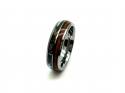 Tungsten Carbide Abalone Shell & Wood Inlay Ring