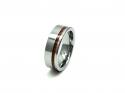 Tungsten Carbide & Thin Wood Inlay Ring