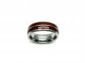 Tungsten Carbide & Double Wood Inlay Ring