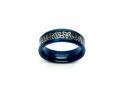 Tungsten Carbide Black & Blue Carbon Celtic Ring