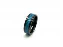 Tungsten Carbide Black & Crushed Created Opal Ring