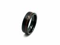 Tungsten Carbide Black IP Plating Wood Inlay Ring