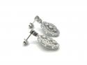 Silver CZ Art Deco Style Cluster Drop Earrings